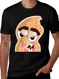 Funny Peanut Cartoon Graphic Black T-Shirt product image 1