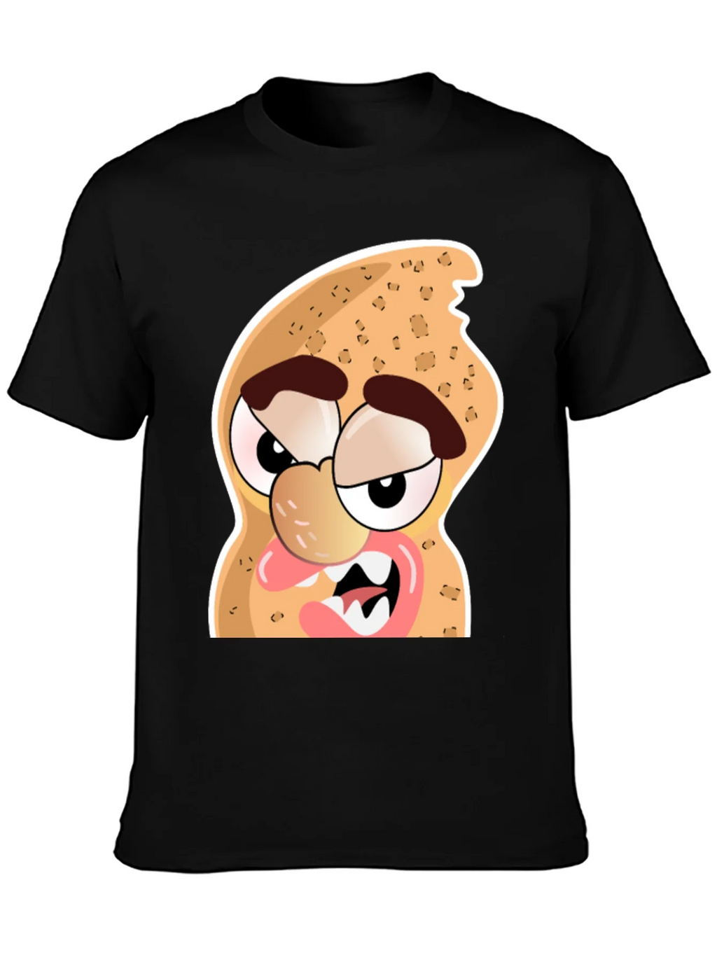 Funny Peanut Cartoon Graphic Black T-Shirt product image 3