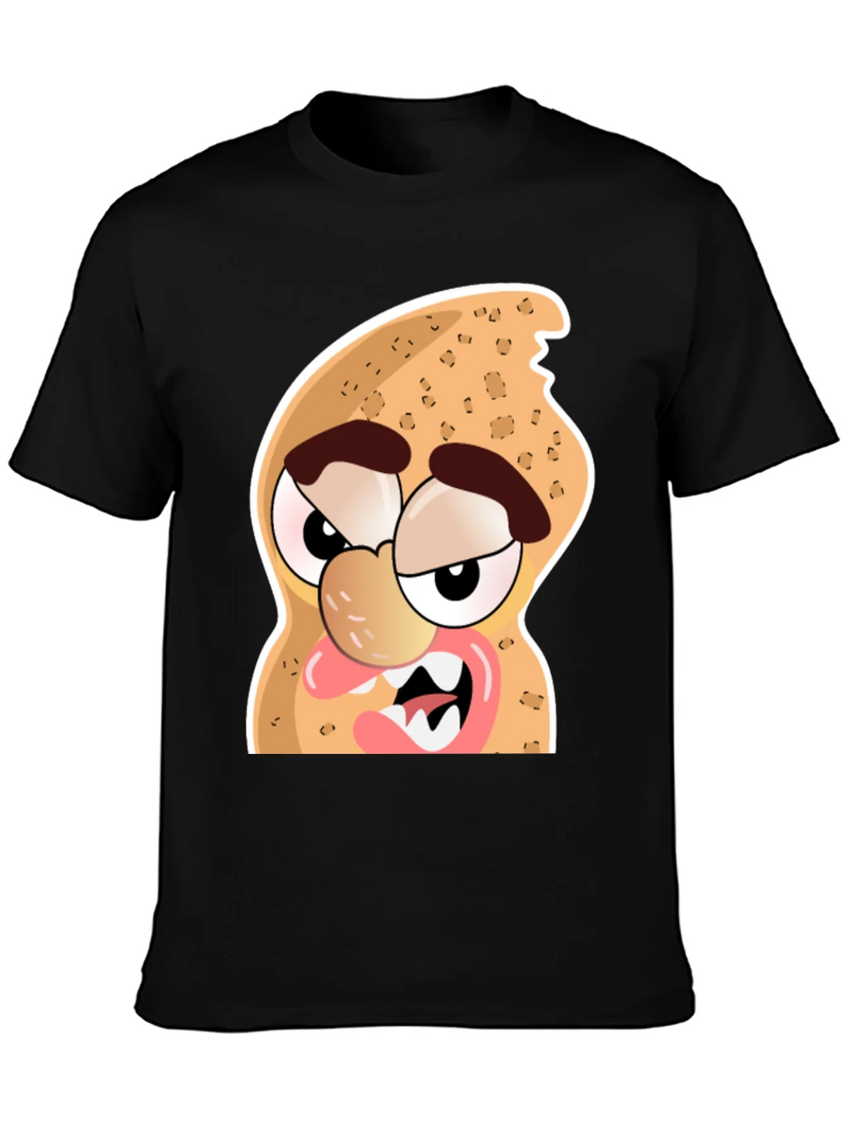 Funny Peanut Cartoon Graphic Black T-Shirt product image 3