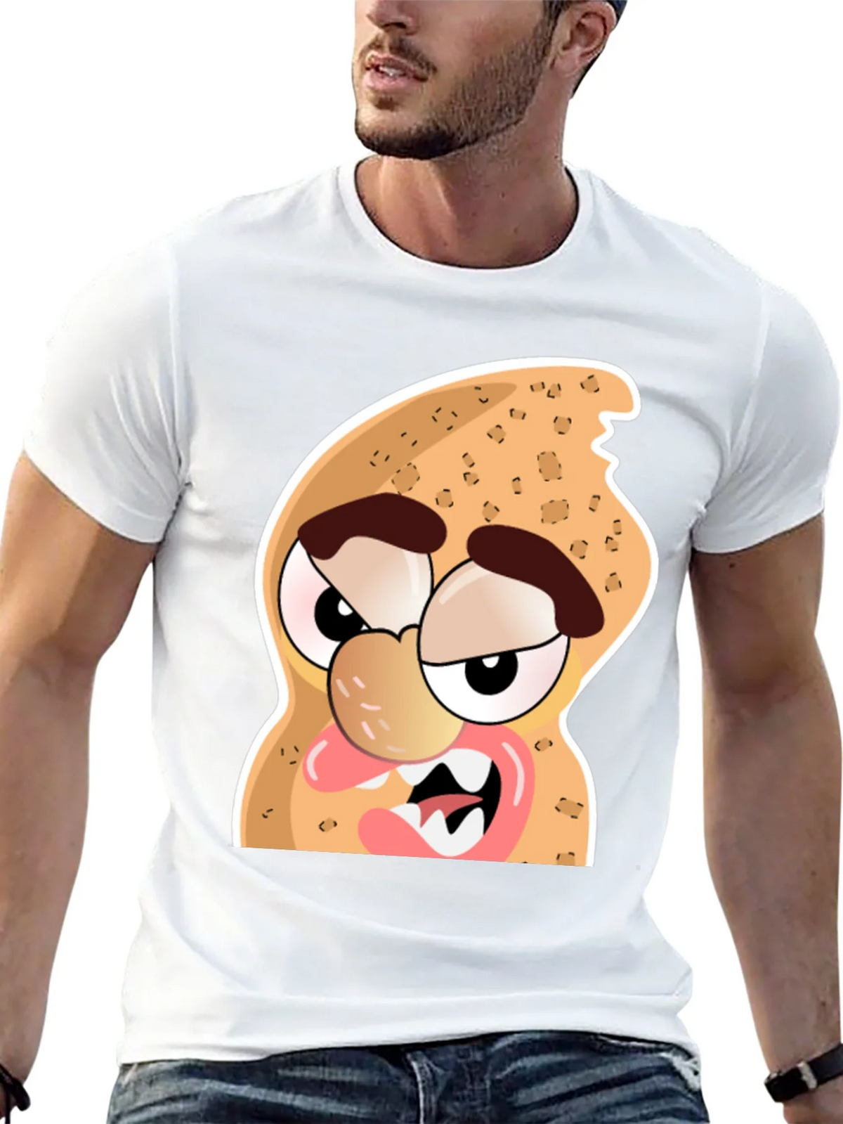 Funny Peanut Cartoon Graphic Black T-Shirt product image 12