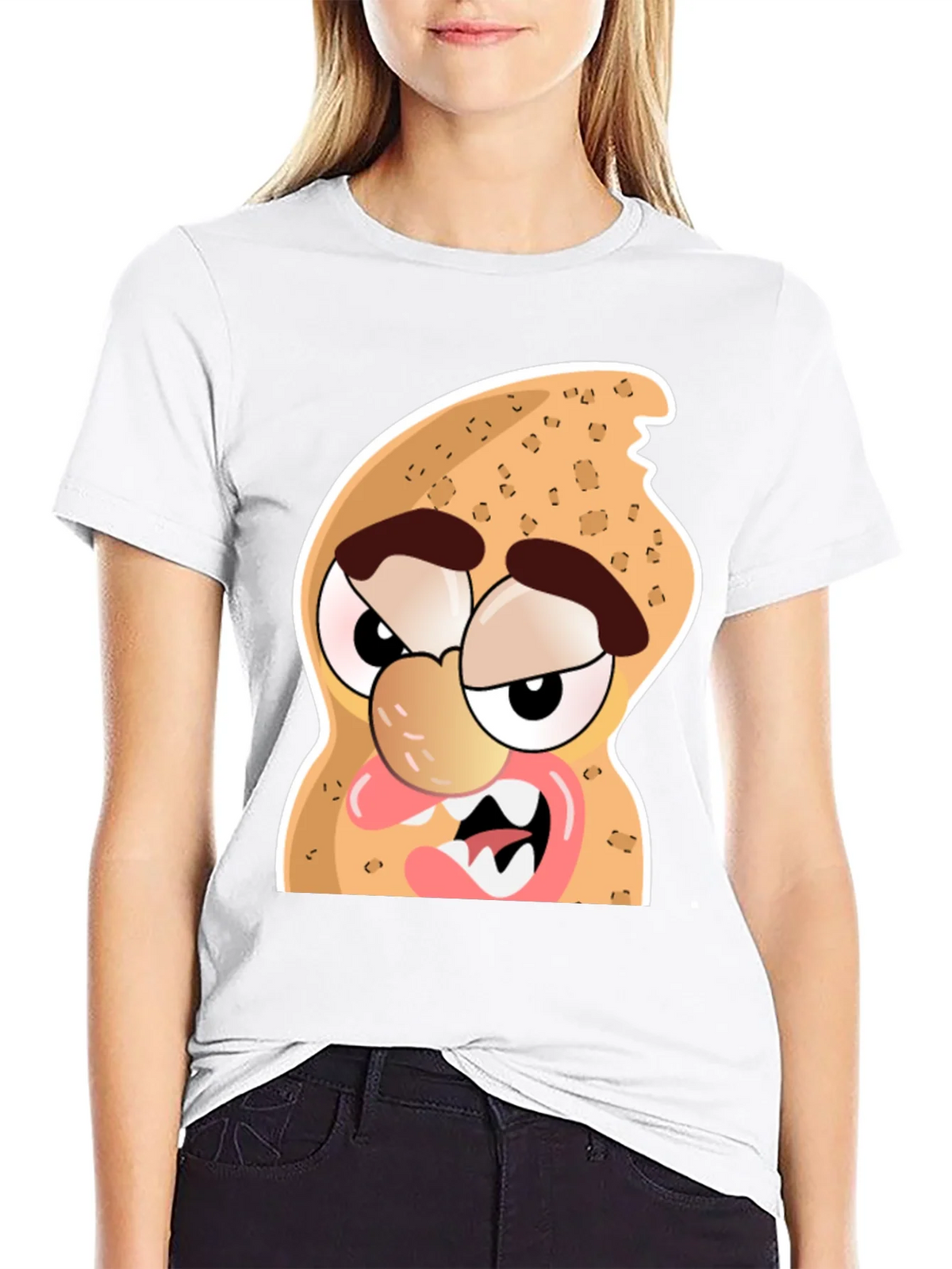 Funny Peanut Cartoon Graphic Black T-Shirt product image 8