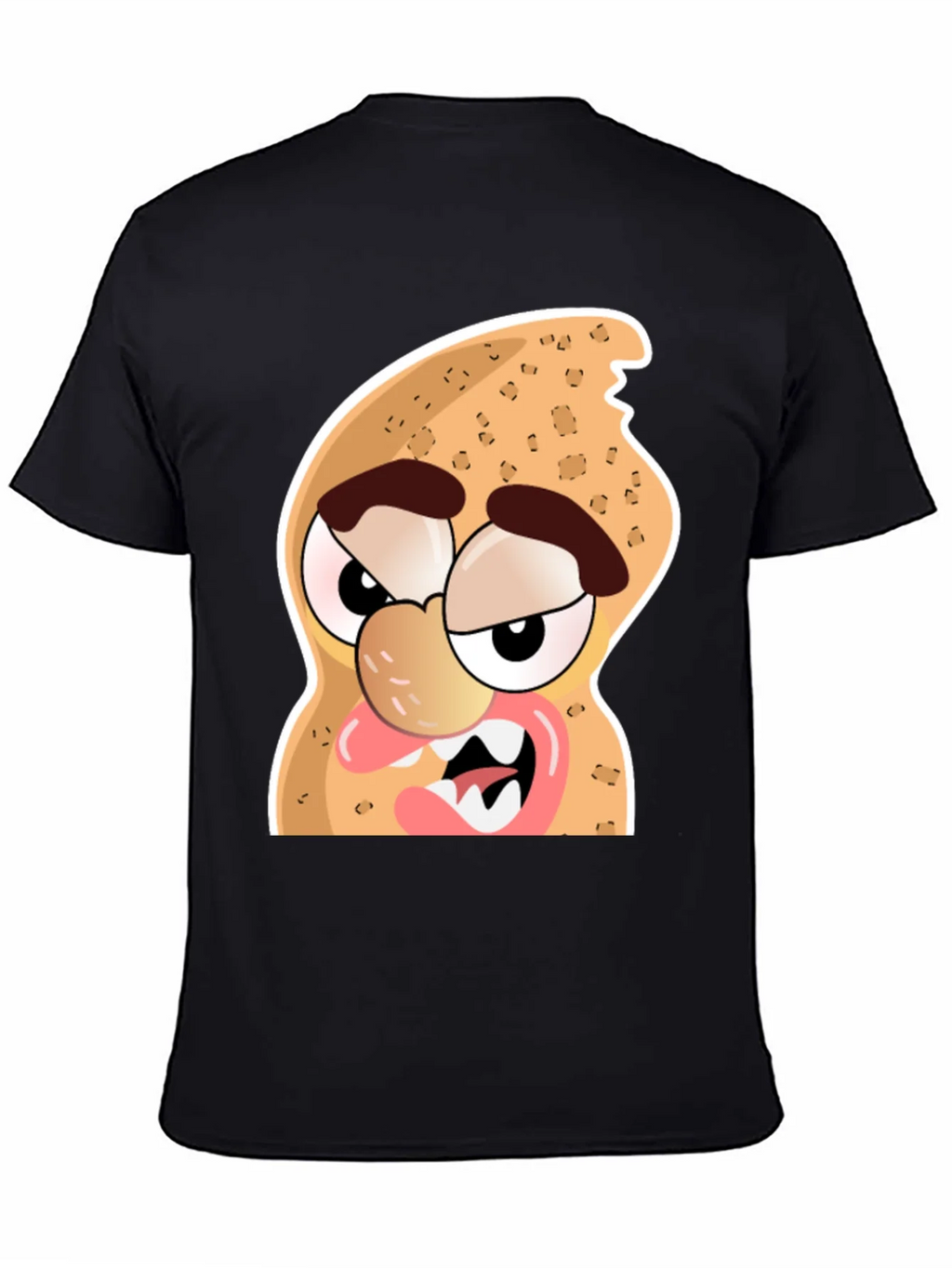 Funny Peanut Cartoon Graphic Black T-Shirt product image 4