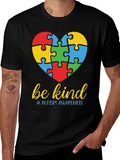 Be Kind Autism Awareness Puzzle Heart T-Shirt product image 1