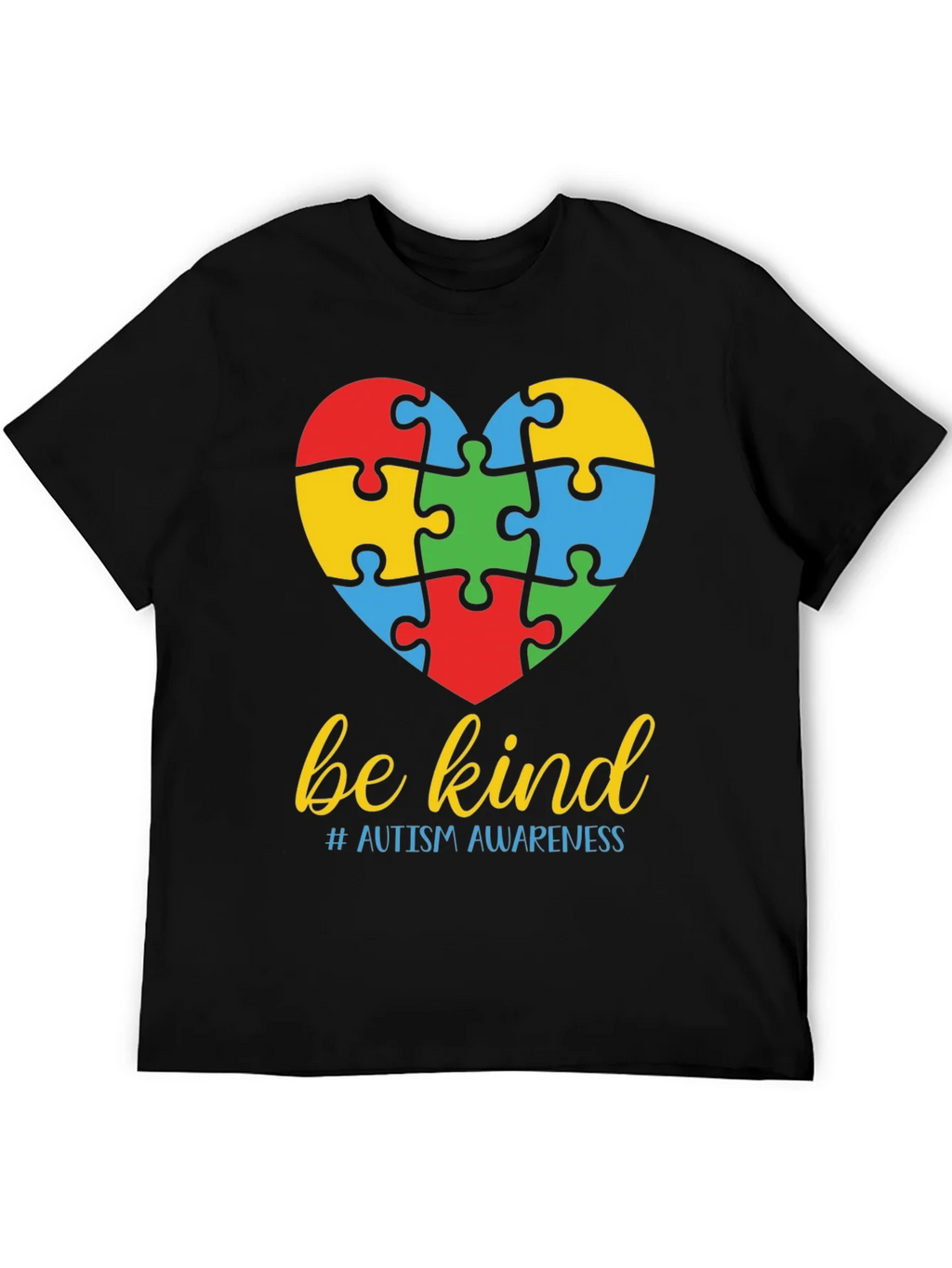 Be Kind Autism Awareness Puzzle Heart T-Shirt product image 5