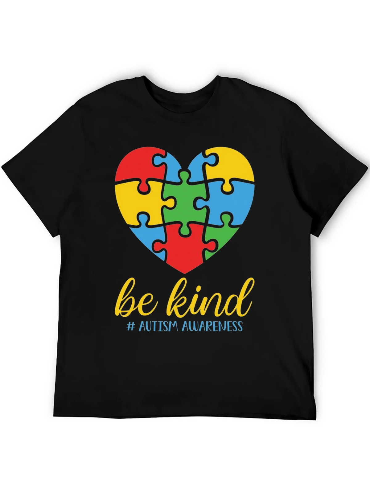 Be Kind Autism Awareness Puzzle Heart T-Shirt product image 5