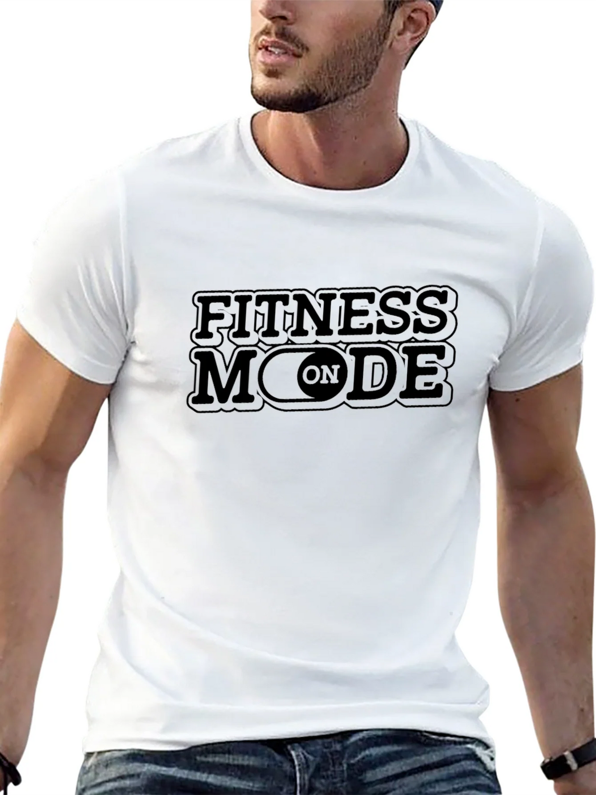 Fitness Mode On Black Graphic Tee product image 12