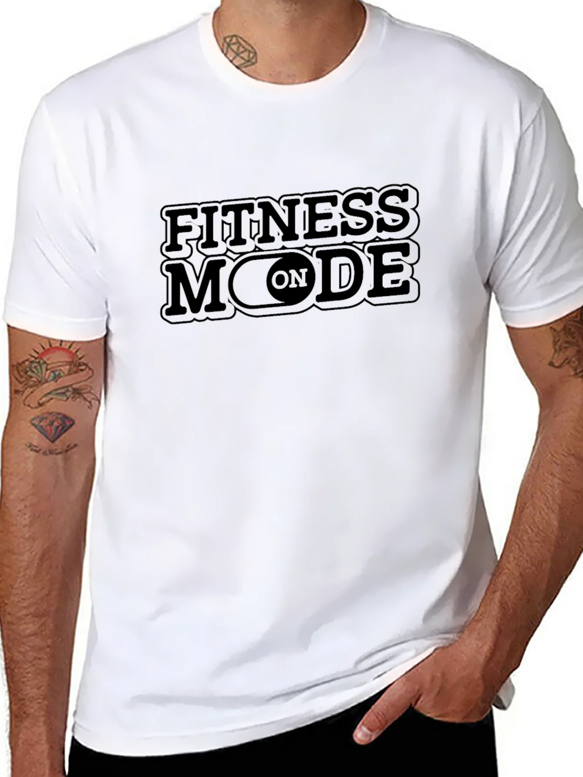 Fitness Mode On Black Graphic Tee product image 7