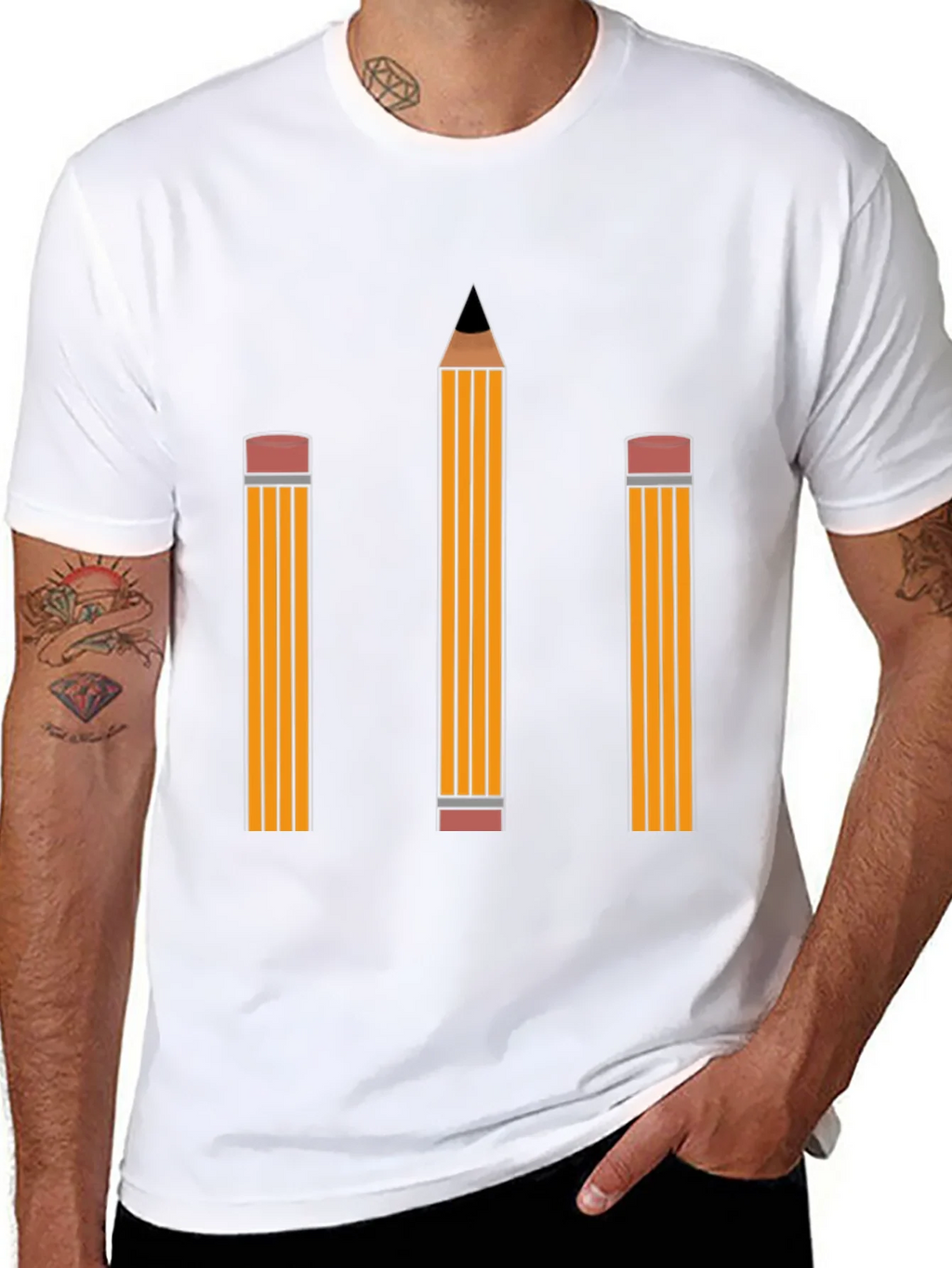 Pencil Graphic Tee - Black Cotton Shirt product image 7