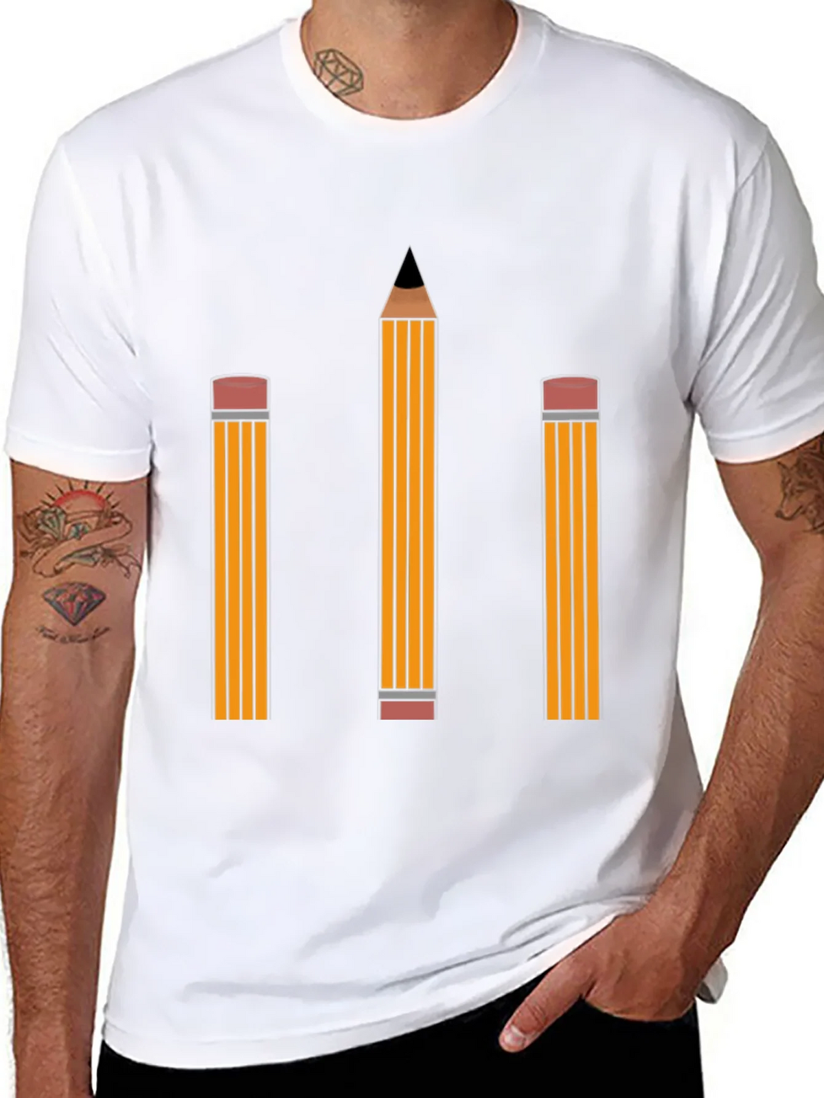 Pencil Graphic Tee - Black Cotton Shirt product image 7