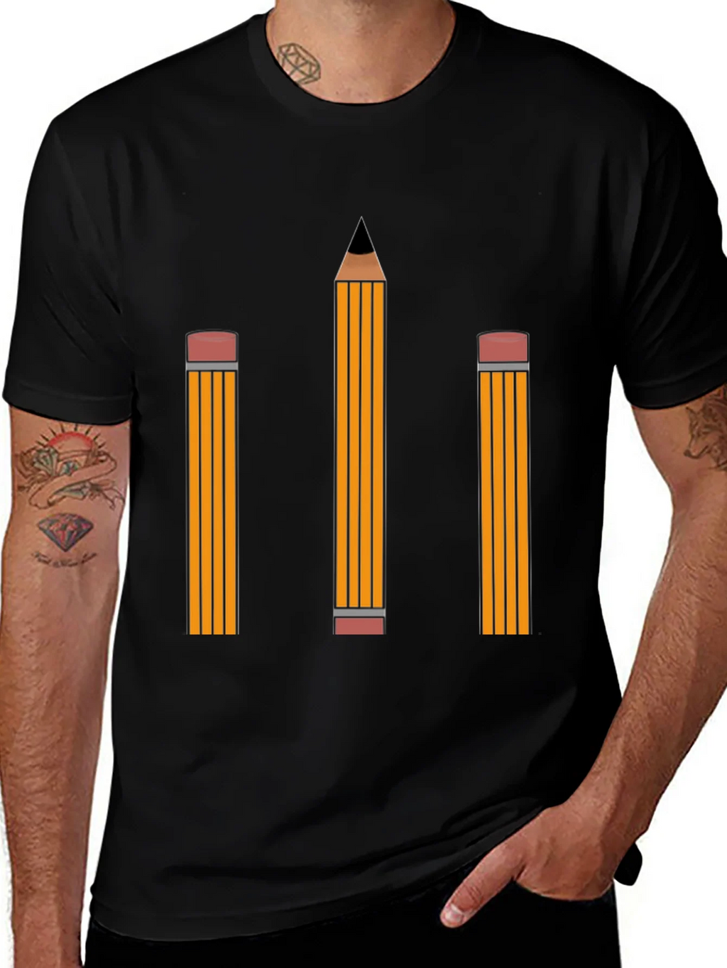 Pencil Graphic Tee - Black Cotton Shirt product image 1