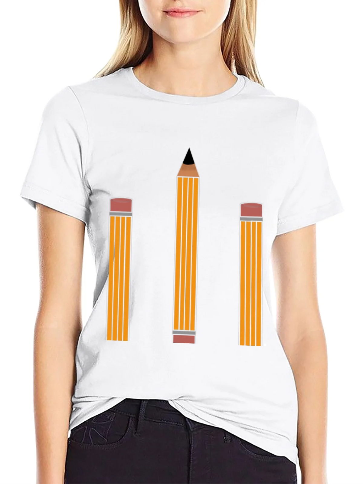 Pencil Graphic Tee - Black Cotton Shirt product image 8