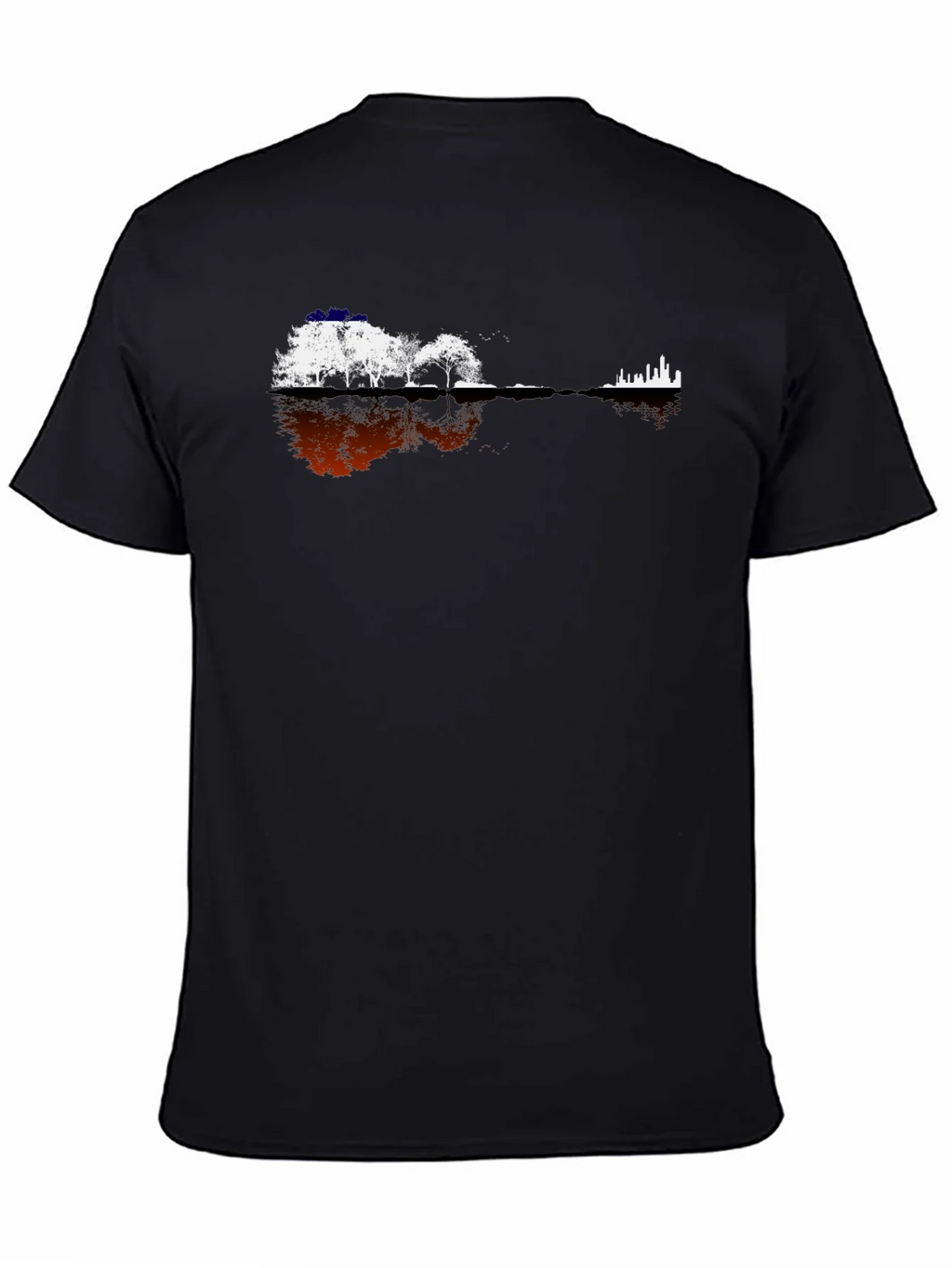 Guitar Landscape Graphic Tee - Black Cotton Blend product image 3