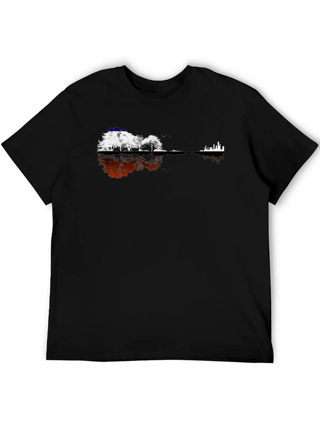 Guitar Landscape Graphic Tee - Black Cotton Blend product image 4