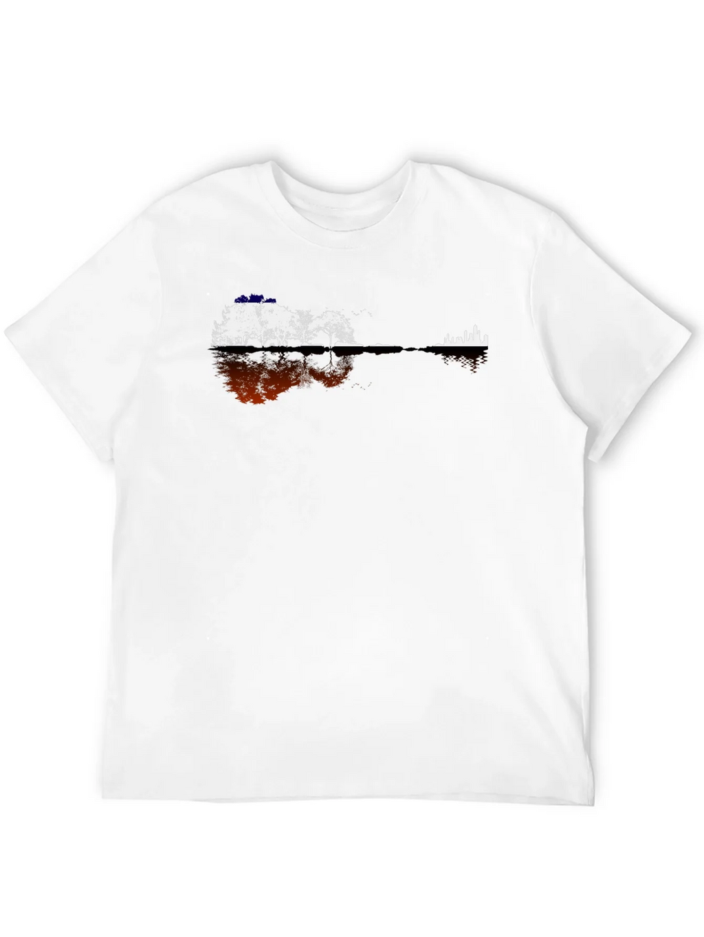 Guitar Landscape Graphic Tee - Black Cotton Blend product image 10