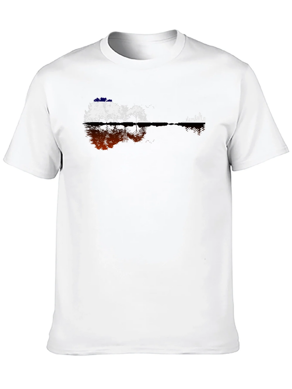 Guitar Landscape Graphic Tee - Black Cotton Blend product image 8