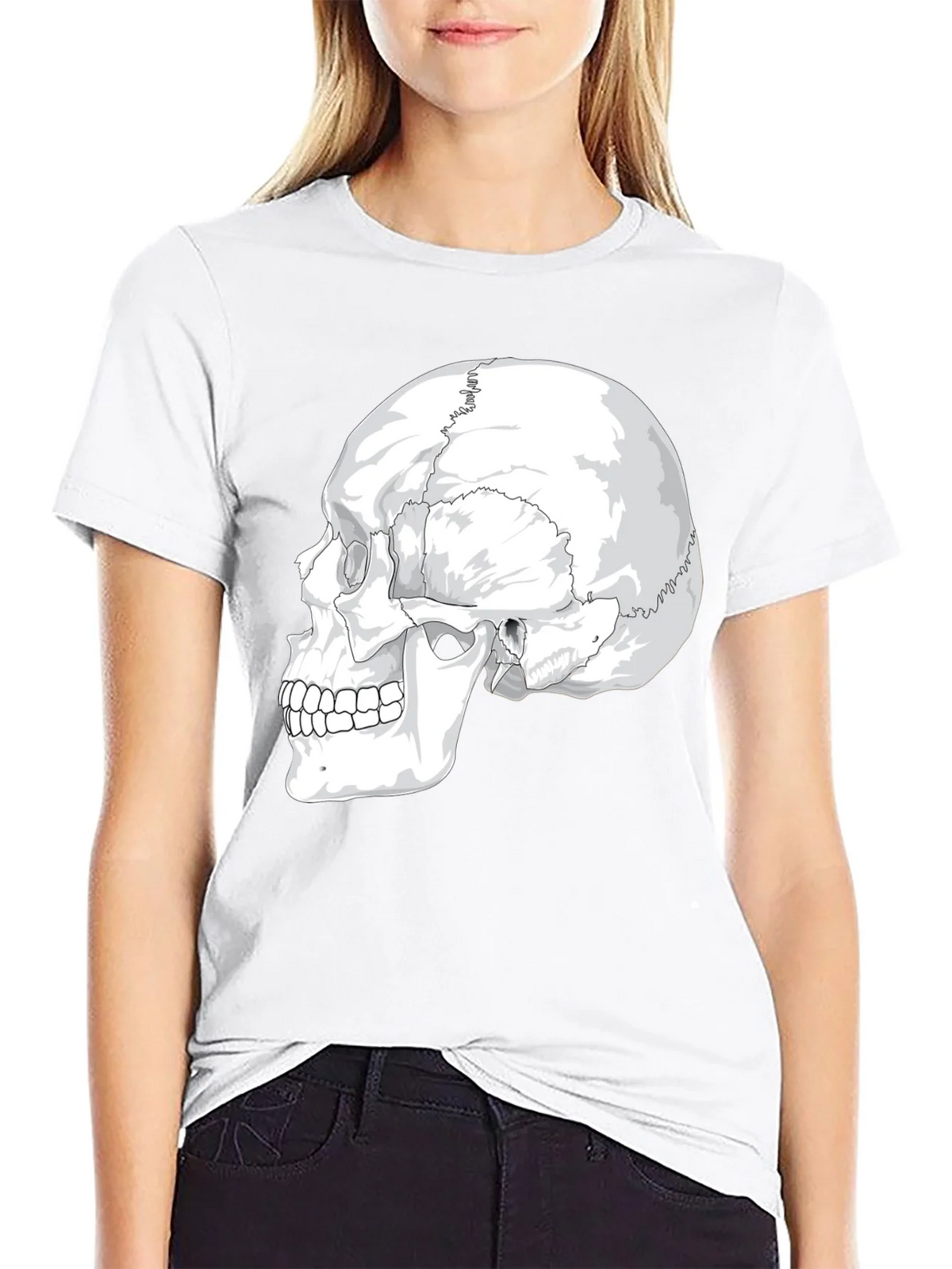 Anatomical Skull Graphic Tee - Black Cotton product image 8