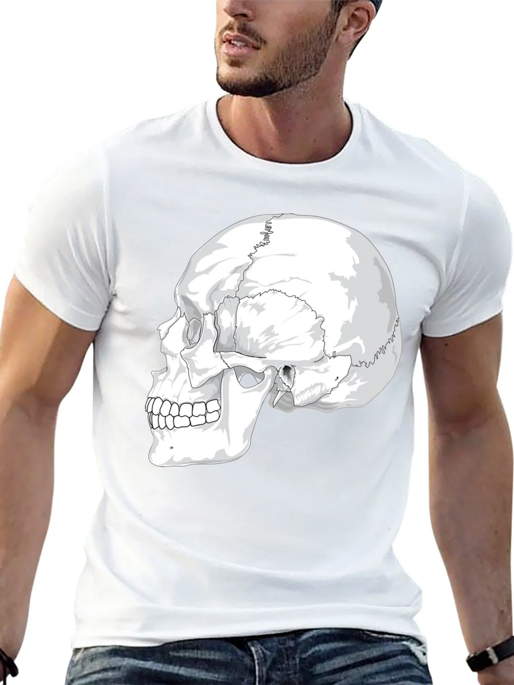 Anatomical Skull Graphic Tee - Black Cotton product image 12