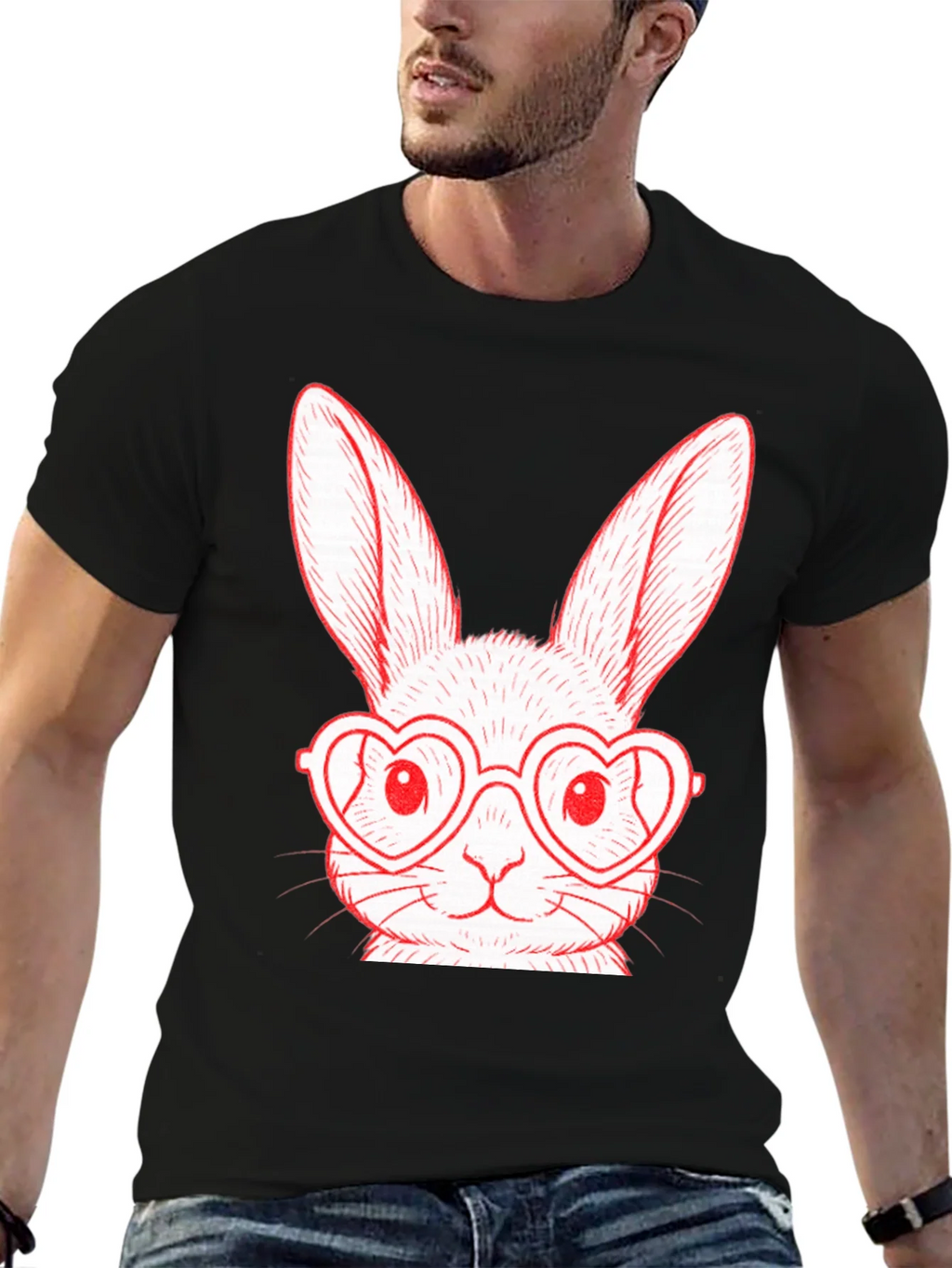 Bunny Heart Glasses T-Shirt product image 6