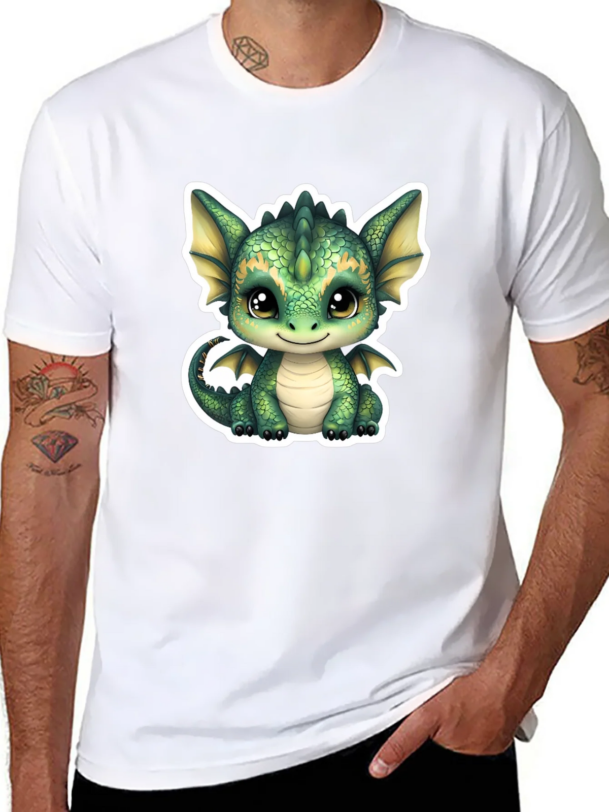 Cute Dragon Graphic Tee - Soft Black Cotton Shirt product image 7