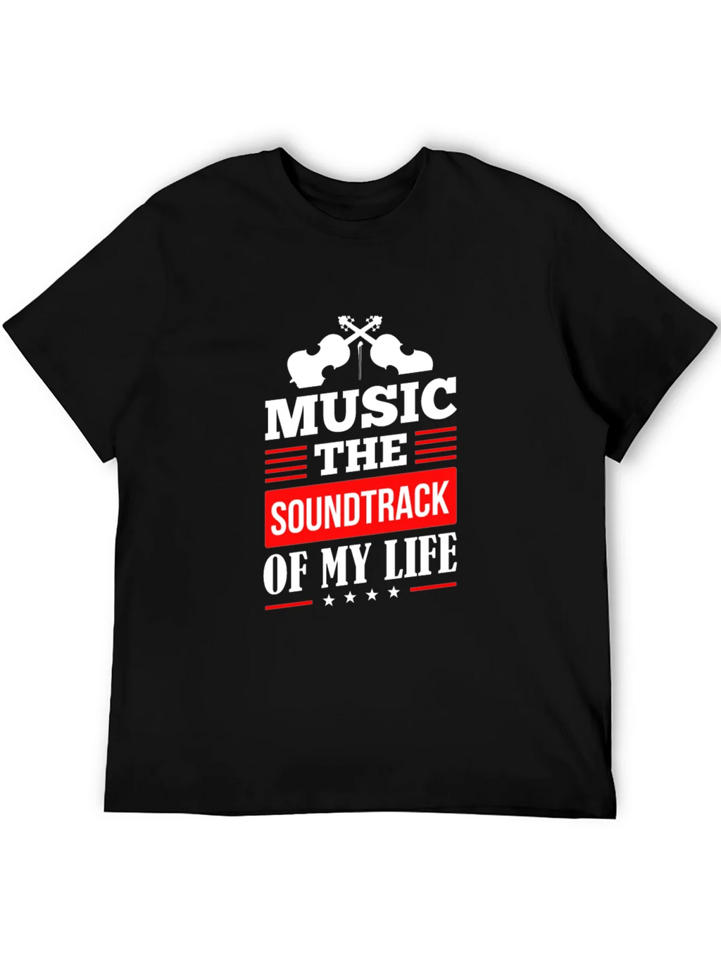 Music is the Soundtrack of My Life Black T-Shirt product image 5
