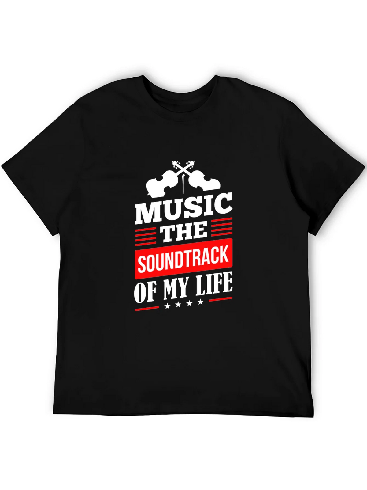 Music is the Soundtrack of My Life Black T-Shirt product image 5