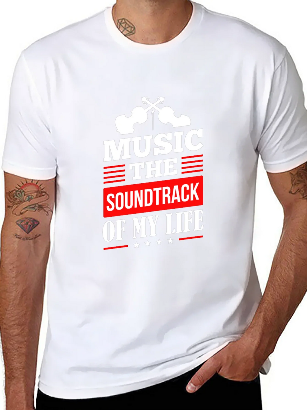 Music is the Soundtrack of My Life Black T-Shirt product image 7