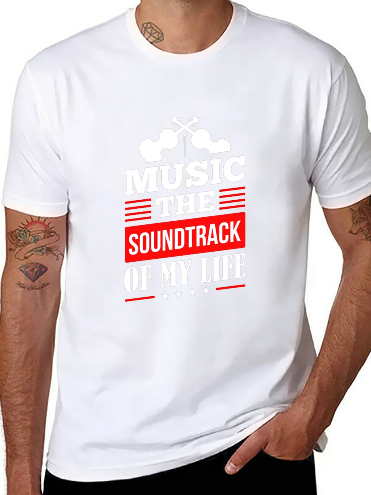 Music is the Soundtrack of My Life Black T-Shirt product image 7