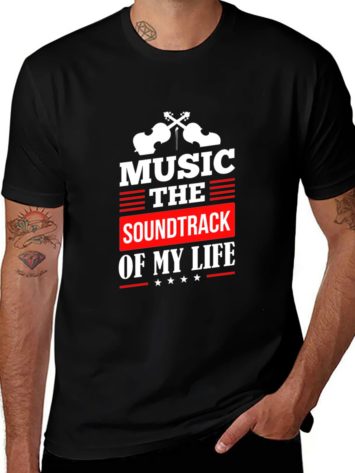 Music is the Soundtrack of My Life Black T-Shirt product image 1