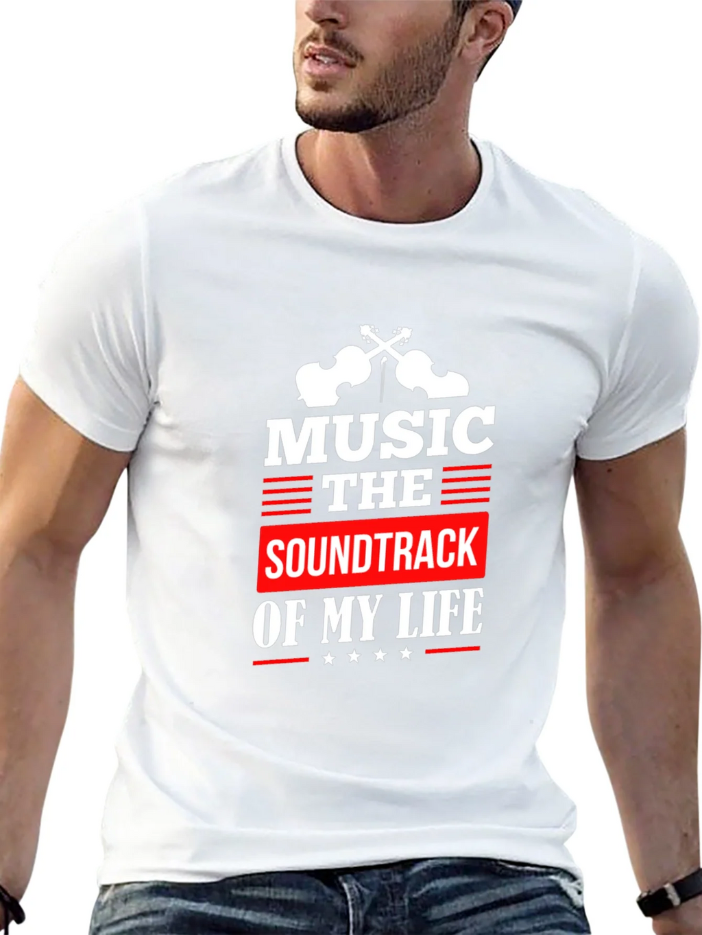 Music is the Soundtrack of My Life Black T-Shirt product image 12