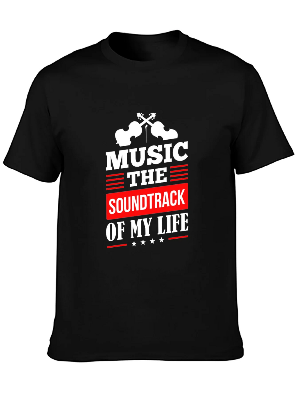 Music is the Soundtrack of My Life Black T-Shirt product image 3