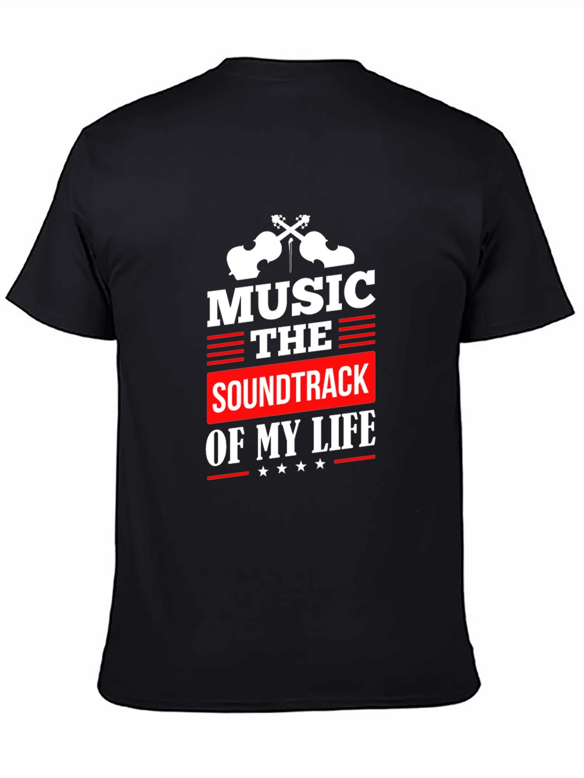 Music is the Soundtrack of My Life Black T-Shirt product image 4