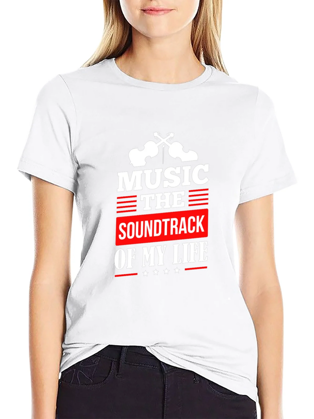 Music is the Soundtrack of My Life Black T-Shirt product image 8
