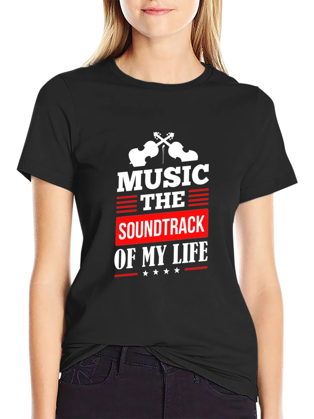 Music is the Soundtrack of My Life Black T-Shirt product image 2