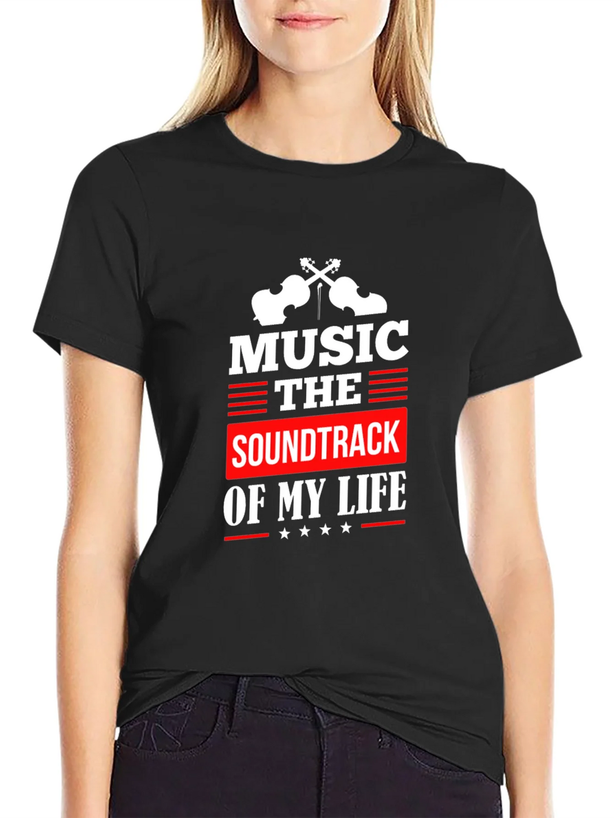 Music is the Soundtrack of My Life Black T-Shirt product image 2