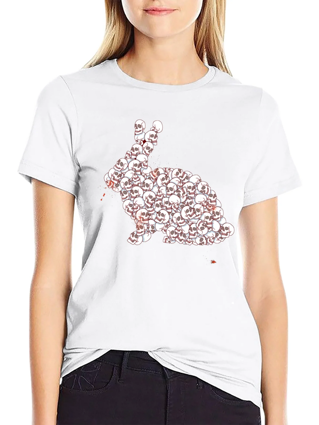 Skull Rabbit Graphic T-Shirt - Dark Humor Tee product image 8