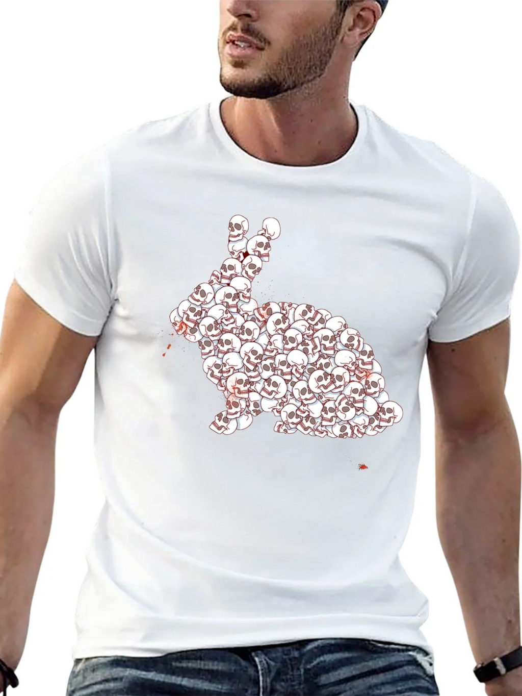 Skull Rabbit Graphic T-Shirt - Dark Humor Tee product image 12