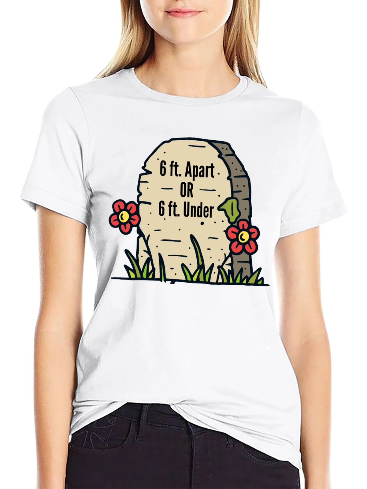 6 ft. Apart or 6 ft. Under T-Shirt product image 3