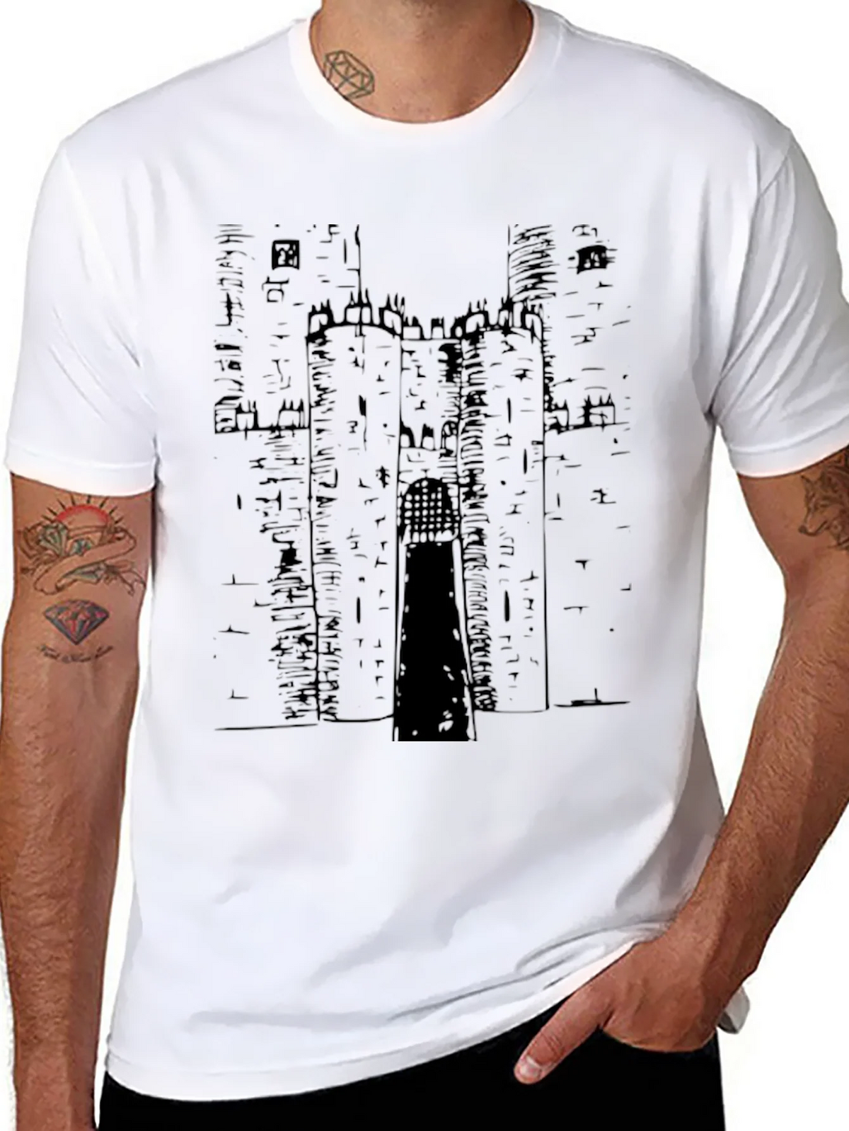 Castle Graphic Print Black T-Shirt product image 7