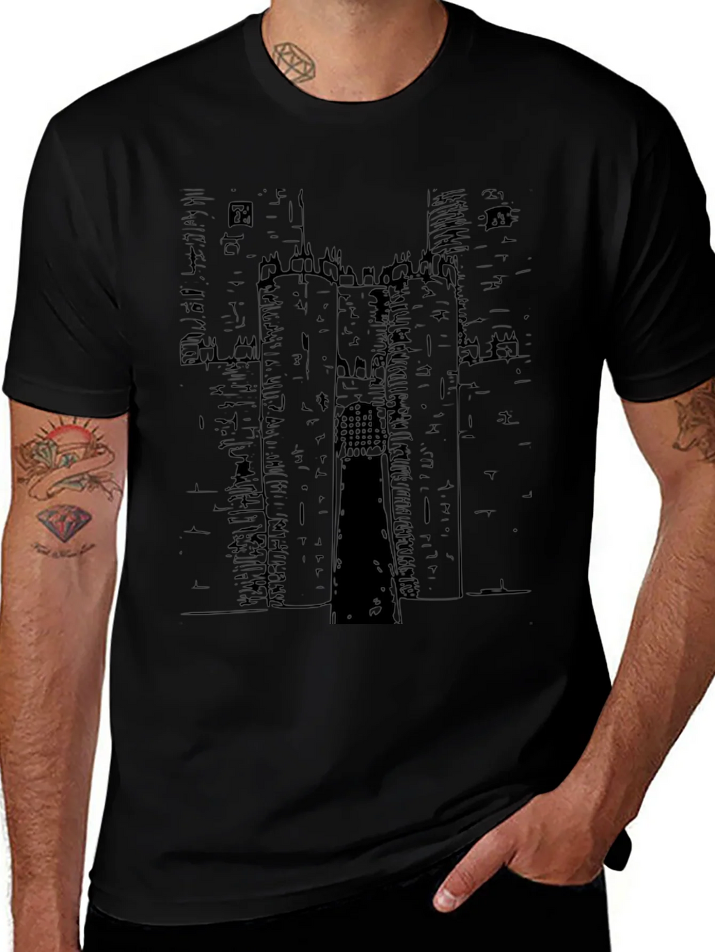 Castle Graphic Print Black T-Shirt product image 1