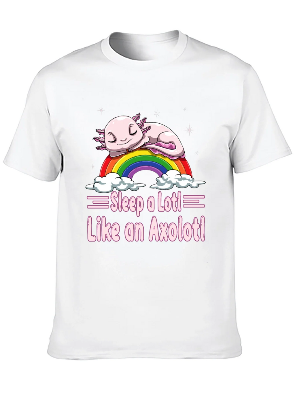 Sleepy Axolotl T-Shirt - Cute Rainbow Design product image 9