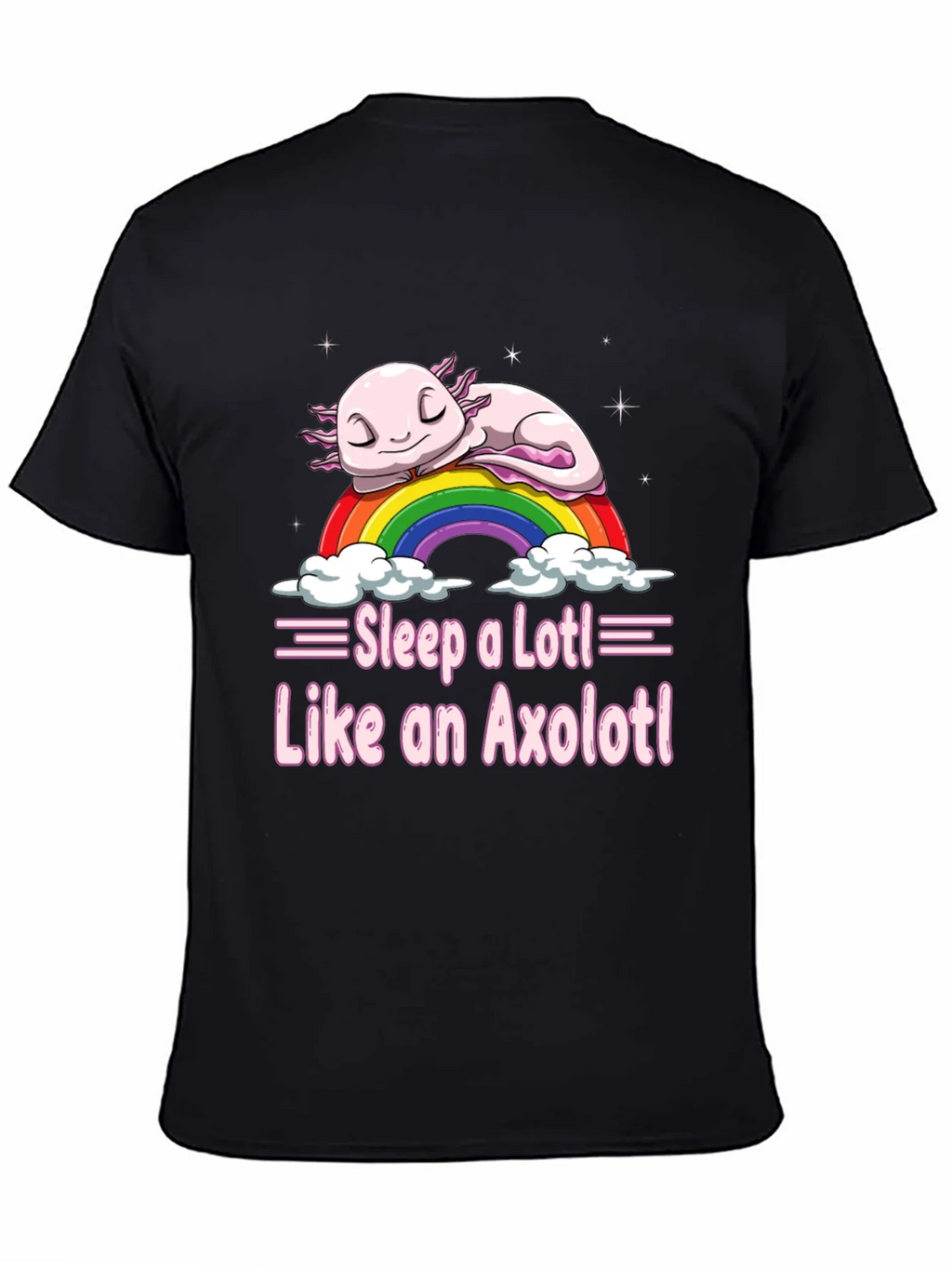 Sleepy Axolotl T-Shirt - Cute Rainbow Design product image 4