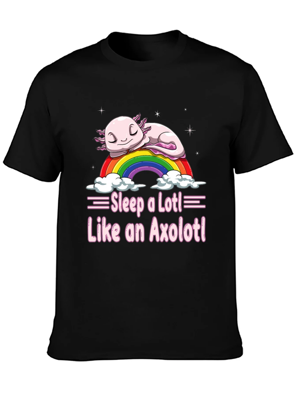 Sleepy Axolotl T-Shirt - Cute Rainbow Design product image 3