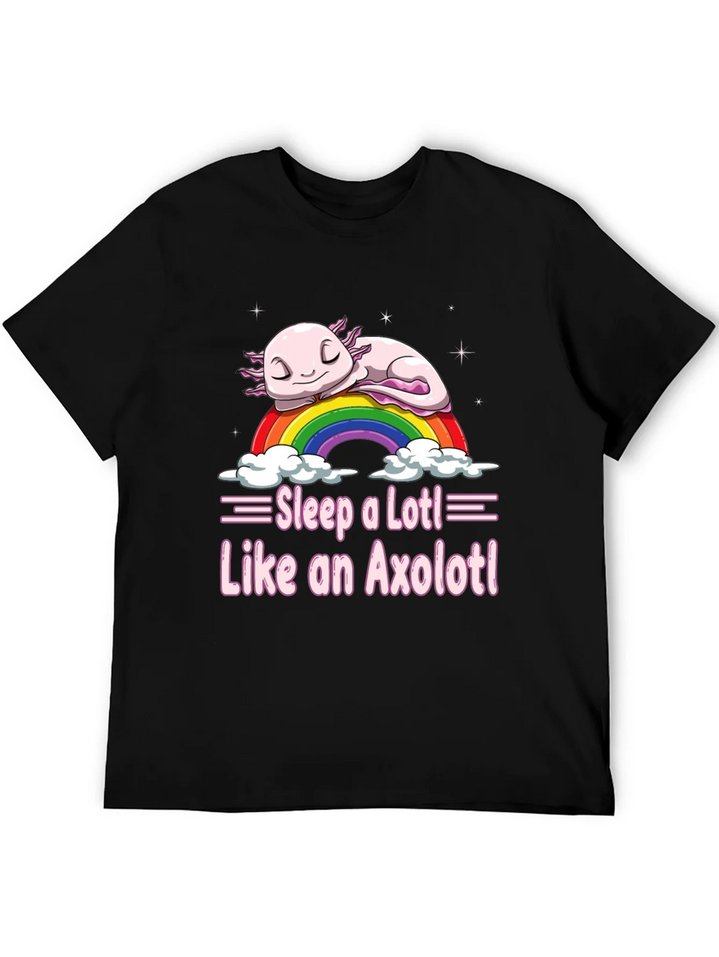 Sleepy Axolotl T-Shirt - Cute Rainbow Design product image 5