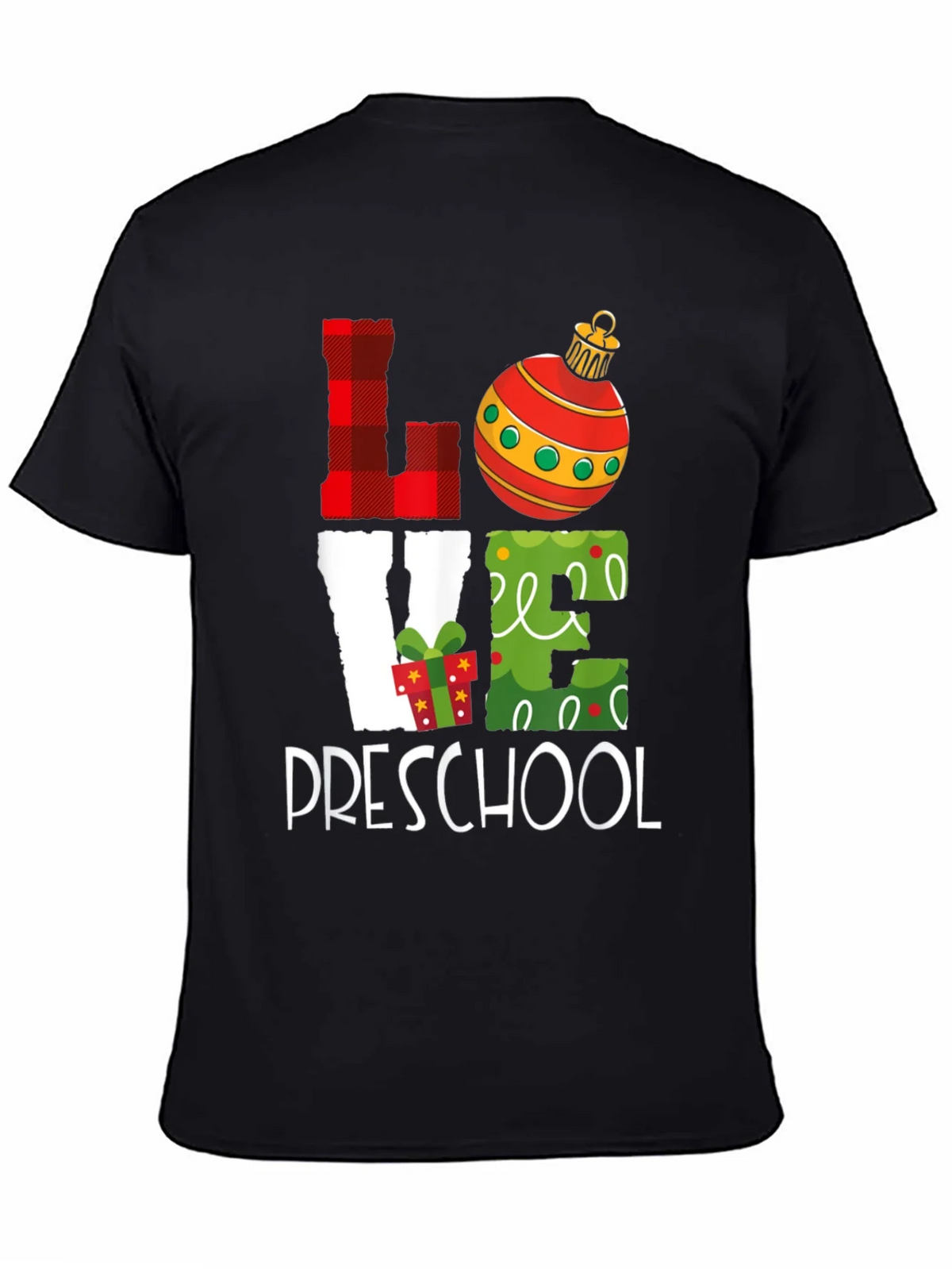 Love Preschool Christmas T-Shirt - Holiday Teacher Gift product image 1