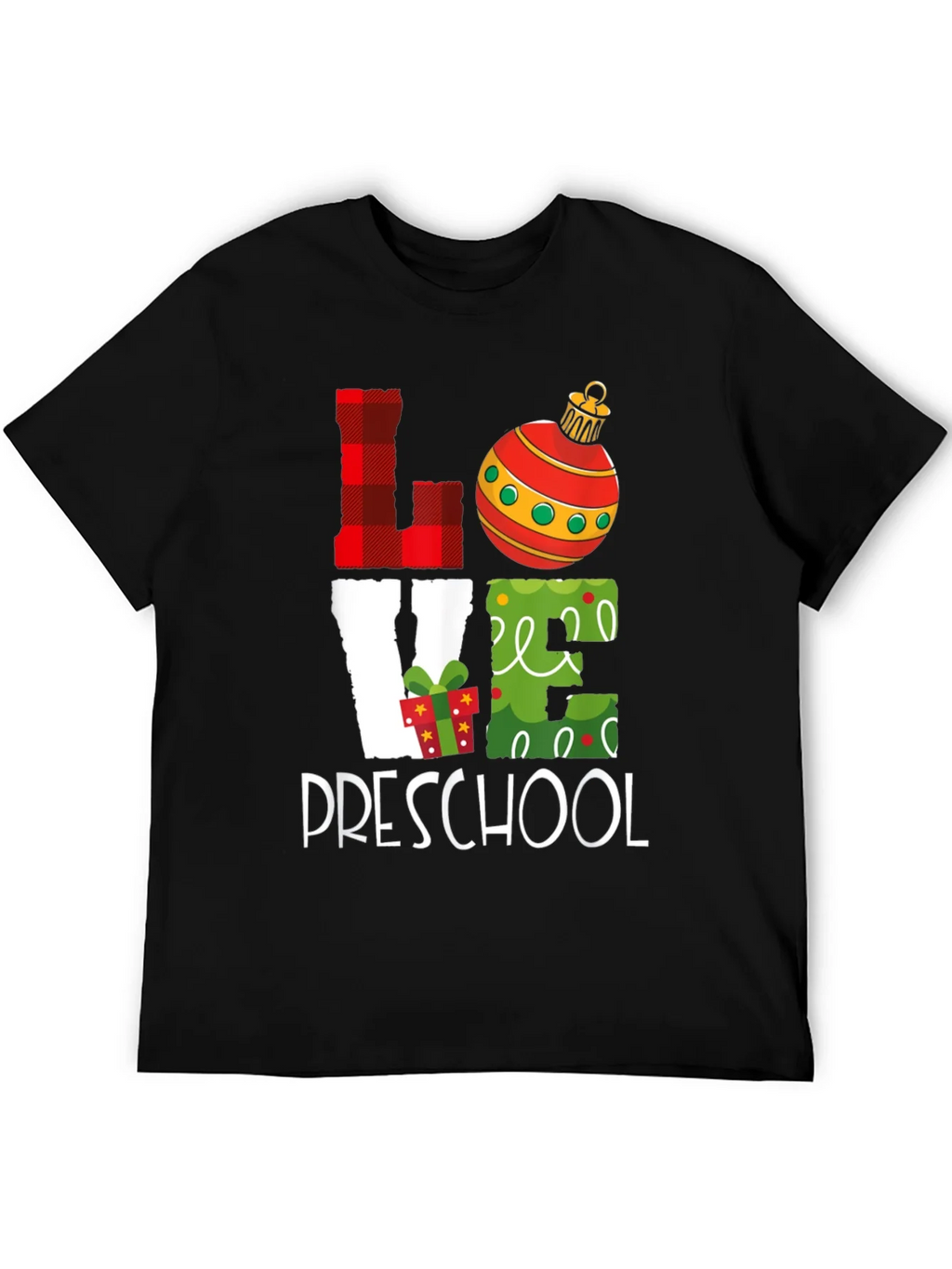 Love Preschool Christmas T-Shirt - Holiday Teacher Gift product image 2