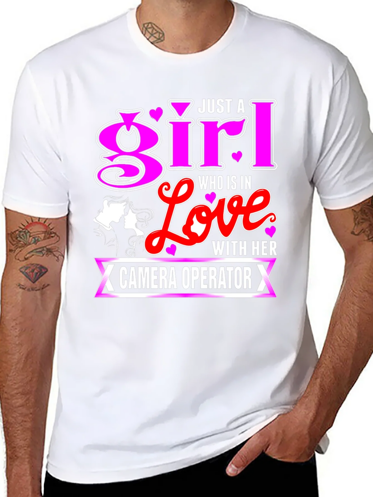 Girl In Love With Camera Operator Black T-Shirt product image 7