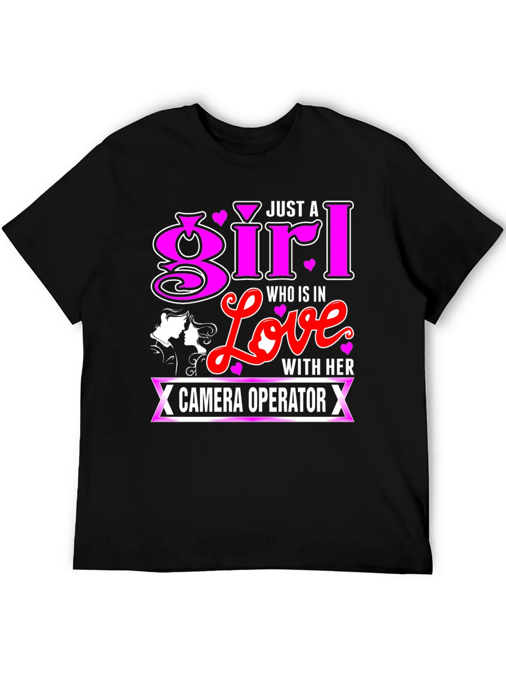 Girl In Love With Camera Operator Black T-Shirt product image 5