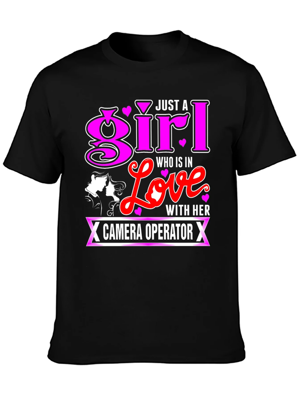 Girl In Love With Camera Operator Black T-Shirt product image 3