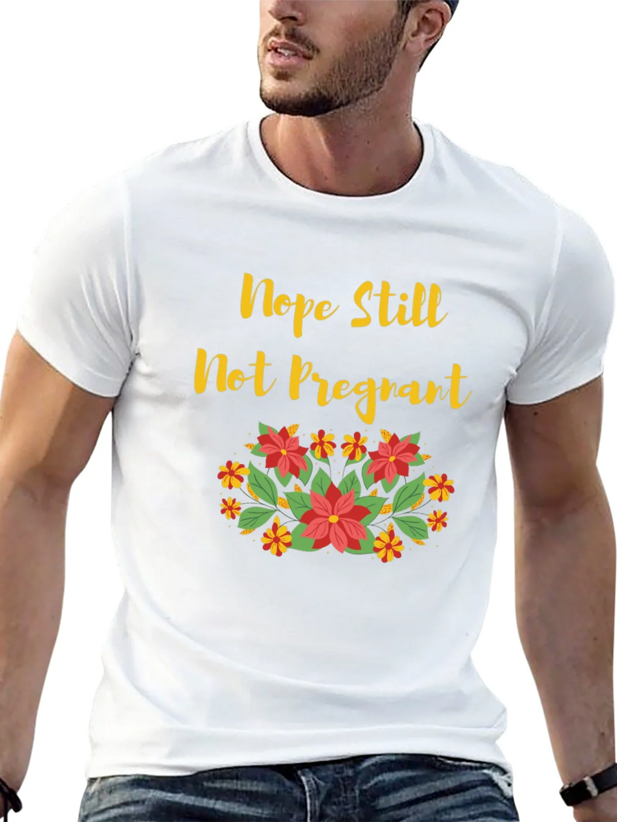 Nope Still Not Pregnant Floral T-Shirt product image 12