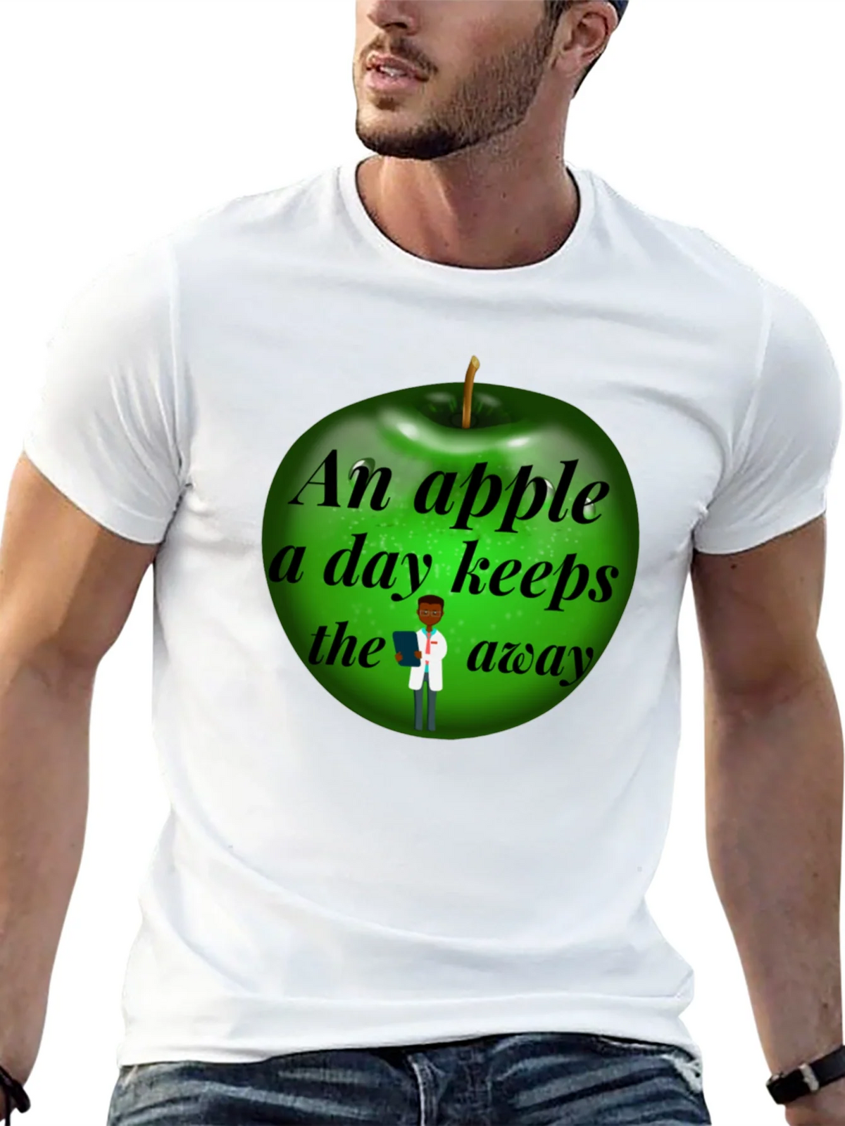 Funny Apple a Day Doctor T-Shirt product image 12
